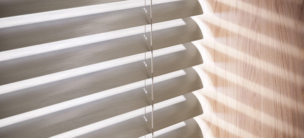 Aluminum blinds Metallic Detail Closeup