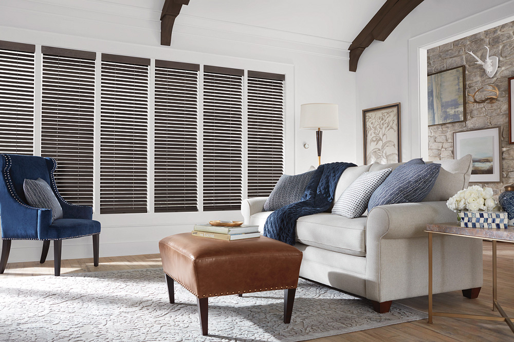 wood blinds Premier After Living Room